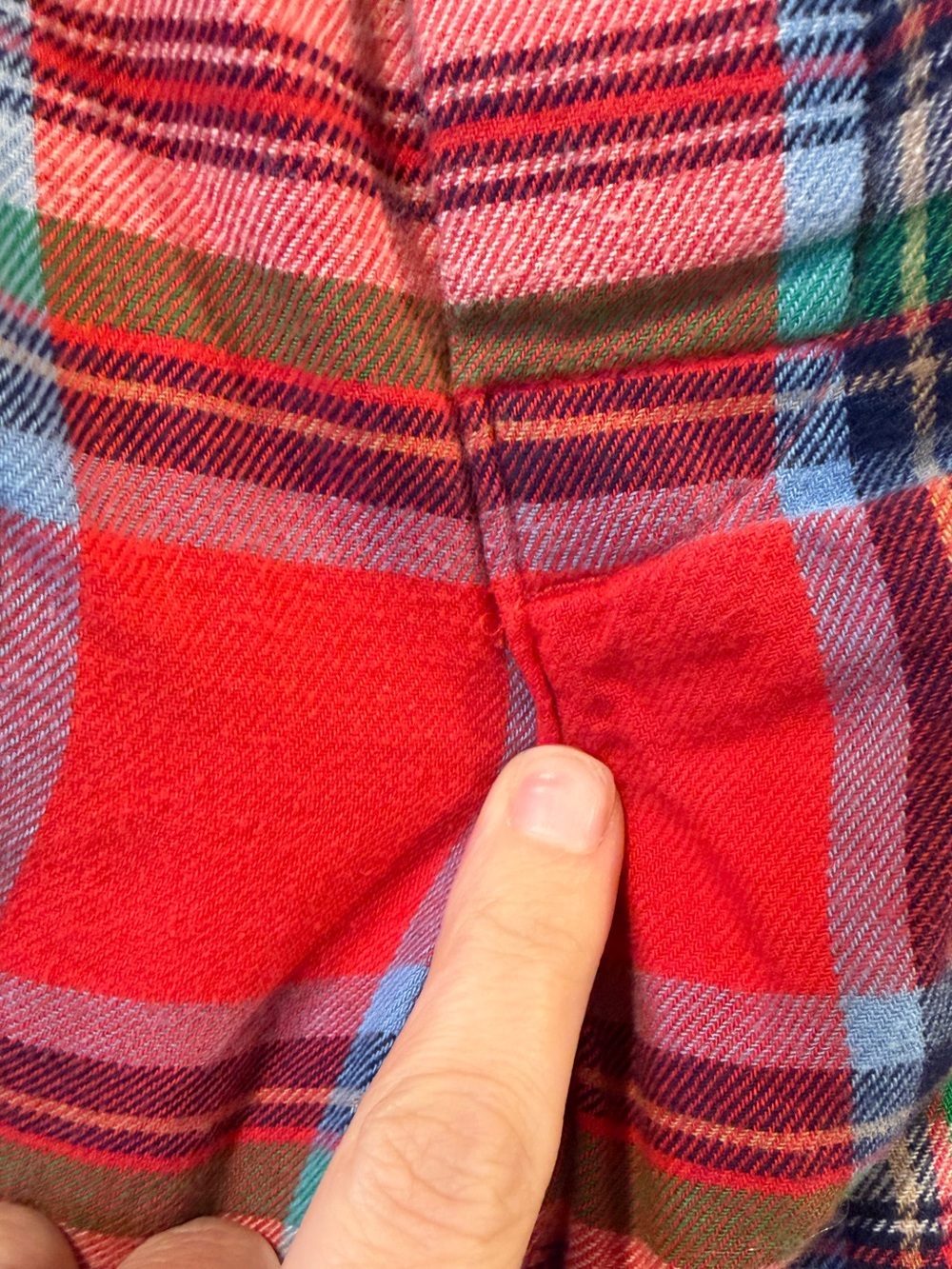 Lands’ End Men’s Red Plaid Cotton PJ Pant with Pockets - MT - Picture 7 of 7
